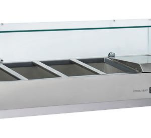 Anvil VRX1200 Glass Canopy Refrigerated Ingredient Unit with 4 GN Pan Capacity – 1200mm
