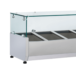 Anvil VRX1200 Glass Canopy Refrigerated Ingredient Unit with 4 GN Pan Capacity – 1200mm