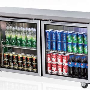 Turbo Air KGR15-2 (600) Compact Undercounter Glass Door Refrigerator – 1500mm Wide