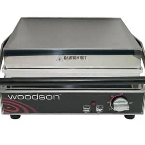 Woodson W.CT8R Ribbed Contact Grill – 6-8 Slice Commercial Sandwich Grill