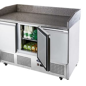 Atosa ESL3852 3-Door Pizza Table Fridge with Marble Top