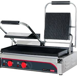 Anvil TSS3000 Double Ribbed Top and Flat Bottom Panini Press with 480mm x 225mm Cooking Surface