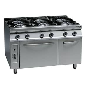 Fagor 900 Series 6 Burner Natural Gas Cooktop with Gas Oven and Neutral Cabinet - CG9-61H
