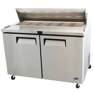 Atosa MSF8306 2-Door Sandwich Prep Table Fridge – 380L Capacity | Ideal for Pizza Shop