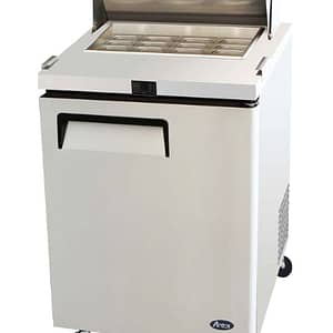 Atosa MSF8305 1-Door Sandwich Prep Table Fridge showcasing 200L capacity with GN pan holders