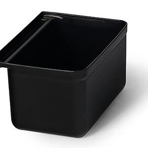 Kitchen Knock 082480 compact black waste bin for trolleys and kitchen use, 332x233x180mm
