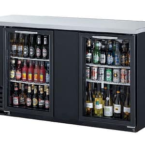 Atosa MBB69 2 Glass Door Back Bar Cooler – 490L Stainless Top, LED Display, Commercial Use