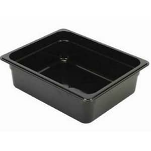 Kitchen Knock Polycarbonate Black Gastronorm Pan 1/2 GN with 100mm Depth, Pack of 6, Food Safe