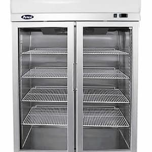 Atosa YCF9402 Double Glass Door Refrigerator with 900L Capacity, Stainless Steel, Embraco Compressor