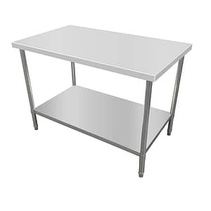 Kitchen Knock Stainless Steel Work Bench with Timber Layer, 1200×600mm, 304 Grade, Commercial Use