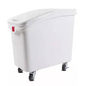 Kitchen Knock 81L Ingredient Bin with Scoop – White Food-Grade Storage Solution with Compact Design
