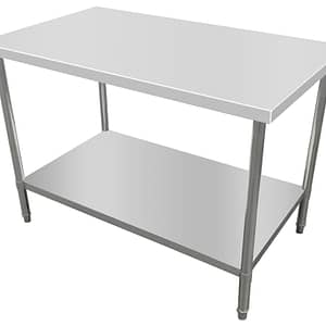 Kitchen Knock Flat Stainless Steel Work Bench with Timber Layer 600x600mm