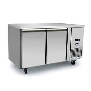 Atosa EPF3462 Two Door Underbench Commercial Freezer showcasing GN compatibility and fan-forced cooling, ideal for hospitality kitchens