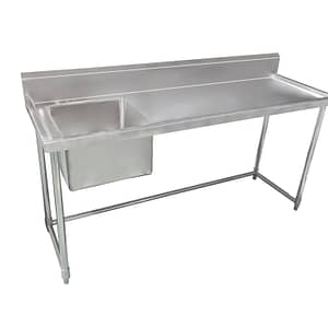 Kitchen Knock Full Stainless Steel Double Sink Bench – 1800x600mm