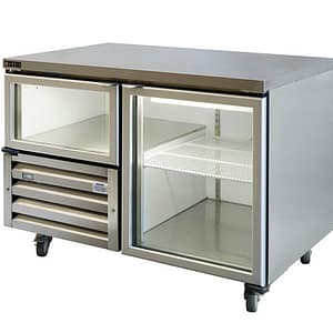 Anvil UBG1200(H) Under Bench Fridge with 1½ Glass Doors – 360L Capacity