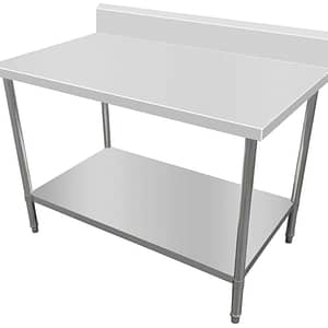 Kitchen Knock Stainless Steel Splashback Work Bench with Timber Layer 2100x600mm