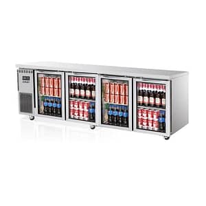 Turbo Air KGR24-4 Stainless Steel Undercounter Fridge with 4 Glass Doors – 2400mm