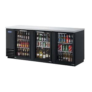 Atosa MBB90 3 Door Glass Back Bar Cooler – 852L Capacity with Stainless Steel Top
