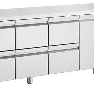 Inomak UBD6000 Under Bar Drawer Fridge with 1 Door and 6 Drawers, 2240mm Stainless Steel