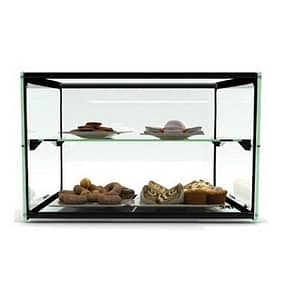 Sayl ADS0010 Two-Tier Ambient Display with Rear Sliding Perspex Doors and Tempered Glass