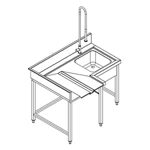 Fagor Pre-Rinsing Sink Bench with Basket Introductor MCFD-1000D - 1450mm x 1000mm