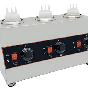 Kitchen Knock 620972 Triple Head Sauce Warmer showcasing 3 independent heating zones, ideal for dessert bars and commercial kitchens
