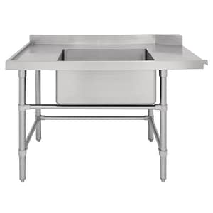 Vogue Dishwasher Inlet Table with Sink 90mm outlet - 1800x700x960mm L/H (DE471)