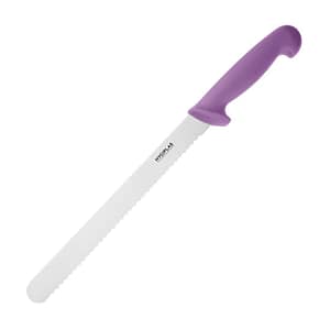 Hygiplas FX123 serrated purple knife 248mm stainless steel blade allergen safe – Australia
