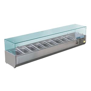 Polar G-Series Countertop Prep Fridge 9x 1/3GN with Glass Sneeze guard