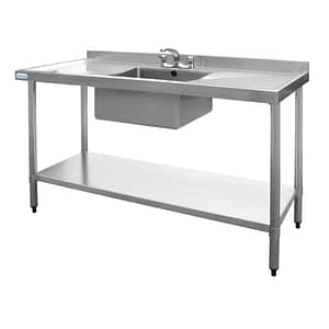 Vogue Single Bowl Sink Double Drainer - 1500mm x 700mm (90mm Drain)