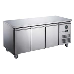 FED-X XUB6C18S3V Three Door Stainless Steel Bench Fridge with 339L Capacity