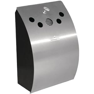 Bolero CE178 wall mounted stainless steel ashtray with 3.1L capacity, 352×245×142mm, Australia