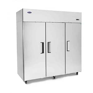 Atosa MBF8006 upright refrigerator 1968L stainless steel, 3 solid doors, GN compatible, Embraco compressor – Australia