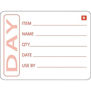 PR BUSTER - Hygiplas Removable Food Prep Label 2x2.5'' (Roll 500)