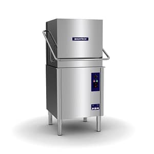 Washtech XL economy heavy duty passthrough dishwasher, 1620 plates/hr, stainless steel – front view, Australia