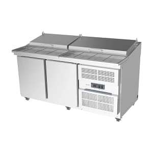 Airex AXR.PM.1740 pizza prep bench 2 door 1740mm with refrigerated service well