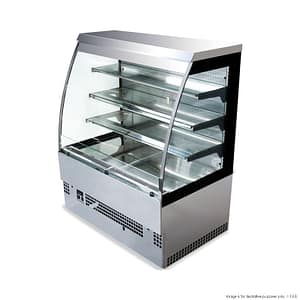 Tecnodom TDEVO-120S Curved Self-Serve Display Cooler with LED Lighting & Adjustable Shelves