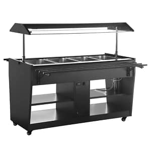 Apuro JA179-A Heated Buffet Bar – 4 x GN, LED Sneeze Guard
