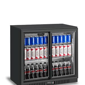 Atosa BB-208SEC 2-Sliding Door Back Bar Cooler showcasing 208L capacity, ideal for bars and cafés