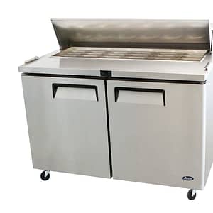 Atosa MSF8306 2-Door Sandwich Prep Table Fridge – 380L Capacity | Ideal for Pizza Shop