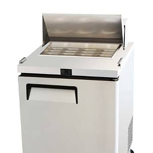 Atosa MSF8305 1-Door Sandwich Prep Table Fridge showcasing 200L capacity with GN pan holders