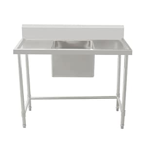 Kitchen Knock 631601 Stainless Steel Sink Bench showcasing 1500x700mm size with centre bowl, ideal for commercial kitchens
