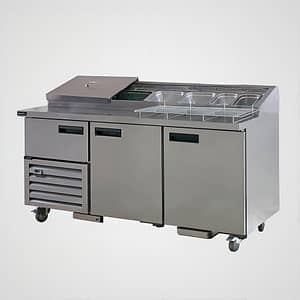 Anvil UBP1800 pizza prep bar fridge, 440L, 1800mm wide, stainless steel – front view, Australia