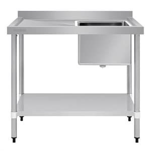 Vogue HC913 stainless steel single bowl sink with left drainer for commercial kitchens
