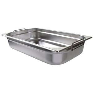 Vogue CB179-A GN 1/1 Stainless Steel Pan with Handles – 100mm Deep