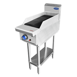 CookRite AT80G3C-F 300mm radiant char grill on stand with cast-iron grate, ideal for restaurants and QSRs