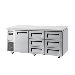 Turbo Air KUR18-3D-6(HC) Hybrid Series: 6-Drawer, 1-Door Undercounter Chiller - 1800mm