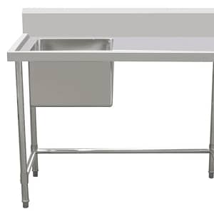 Kitchen Knock 620333 Stainless Steel Single Sink Bench 1200x700mm – Ideal for Commercial Kitchens