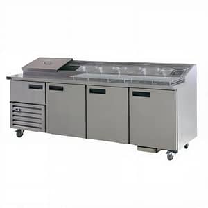 Anvil UBP2400 stainless steel pizza bar prep counter 3.5 doors 2400mm wide