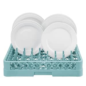 Vogue K909 dishwasher rack with plate pegs, polypropylene, 500 × 500mm – top view, Australia